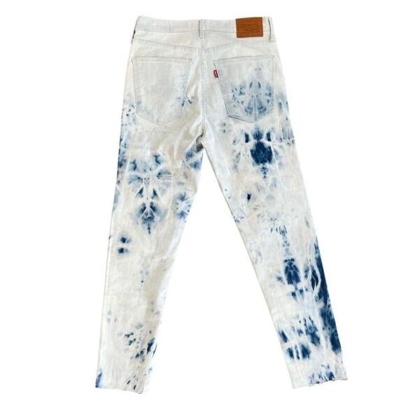 Levi’s Mile High Bleached Denim Raw Hem Super Skinny Cropped Jeans NWOT - Picture 1 of 14